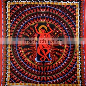 Indian Tapestry Cotton Goddess Print Vintage Wall Hanging Hinduism Art Tapestries Throw Bedsheet thumbnail-1