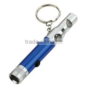 Keychain Aluminum Whistle Flashlight With Compass thumbnail-1