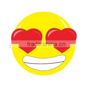 Love Heart Smile Reflective Round Sticker Yellow thumbnail-1