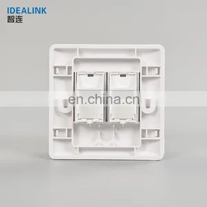 86*86mm 3m RJ45 2 Ports Network Keystone Wall Face Plate For Cat6 Cable thumbnail-5