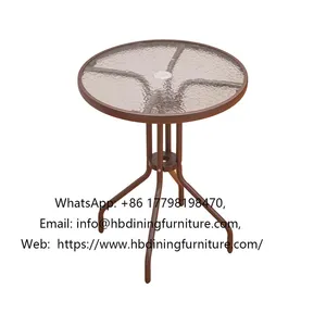 Wire Leg Glass Dining Table thumbnail-1