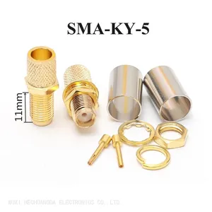 RF Adapter for RG6 RG316 RG174 50-3DFB Cable RP SMA-J-5 Connector RP SMA-KY-5 Coaxial Connector thumbnail-1
