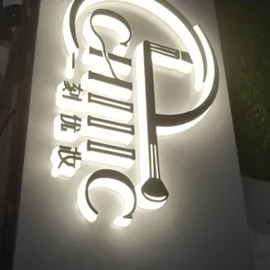 Acrylic Luminous Words Mini Words Resin Outdoor Advertising Back Luminous Stainless Steel Advertising thumbnail-2
