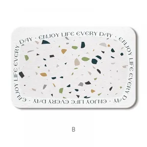 Waterstone Style Custom Printing Diatomite Stone Bath Mat for Bathroom thumbnail-3