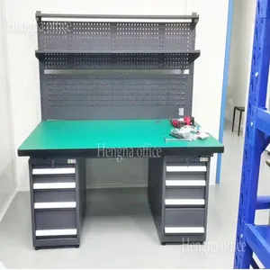 Heavy Load Capacity Workbench With Green Surface and 8 Drawers for Precision Engineering Supplier thumbnail-1