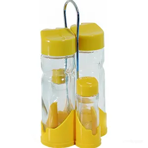 Classic Glass Condiment Set With Stand thumbnail-2