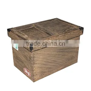 Antique Design Storage Use Wood Packaging Rice Box 5 kg 10 kg Wooden Flour Box thumbnail-3