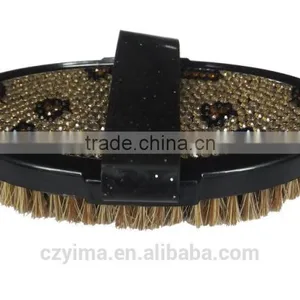 Hot! Bling Horse Body Brush With Leopard Pattern/rhinestone thumbnail-1