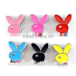 Rabbit Head Cartoon Enamel Slide Charm 8mm Inner Width Wholesale thumbnail-1