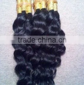 Deep Wave/Curly Natural Remy Human Hair Bulk/Brazilian Hair Bulk thumbnail-1
