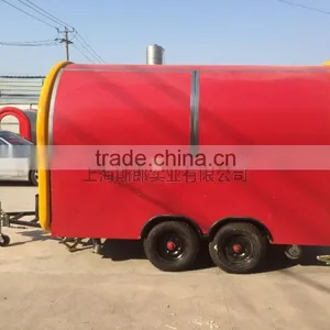 Biaxial Food Cart Trailer Mobile Food Truck Hot Dog Ice Cream Traction Kart Mechanical Brake Config thumbnail-3