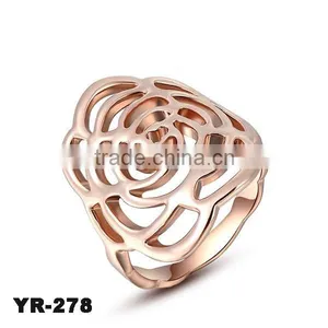 New Fashion Jewellery Flower Shaped Rose Rose Gold Ring thumbnail-1