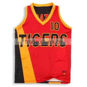 Reversible V-neck Basketball Jersey Color Red thumbnail-1