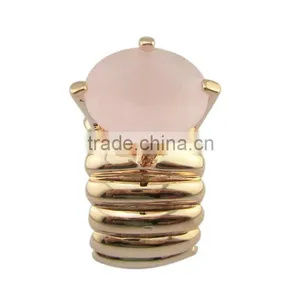 Fashion Rose Quartz/silver Jewelry Ring thumbnail-1