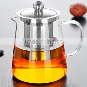 500ml Decal Glass Tea Pot With Stainless Steel Filter thumbnail-3