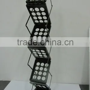 4 Shelf Foldable Brochure Holder Black Color thumbnail-1