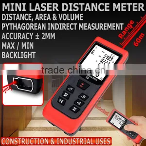 Accuracy 2mm 60m/196 ft Area Volume Measurer Range Finder Laser Distance Meter thumbnail-2