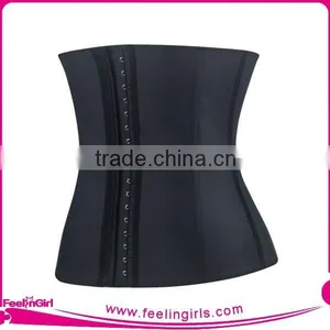 Plus Size Black Steel Boning Underbust Latex Corset Waist Training Factory Price thumbnail-5