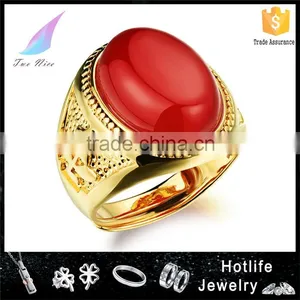 Copper Gold Plated Jewelry Stone Agate Ring Model Woman thumbnail-1