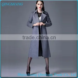 Long Pattern Elegant Wool Coat for Women thumbnail-1