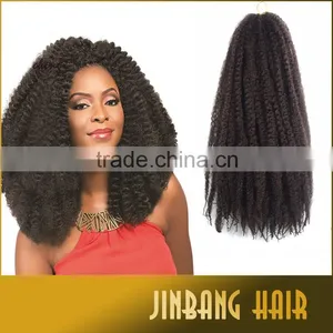 2016 Hot Selling Synthetic Afro Kinky Hair Weave Marley Braids Afro Kinky Wholesale Price thumbnail-1
