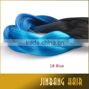 24 Inch 1B/Blue Two Tone Jumbo Ombre Braiding Hair Made of High Quality Synthetic Fiber Jumbo Braids thumbnail-5