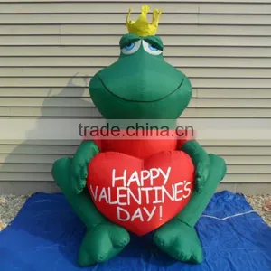 DK-893 Christmas Inflatable Green Frog Love Happy Valentine's Day Ornament Decor thumbnail-3