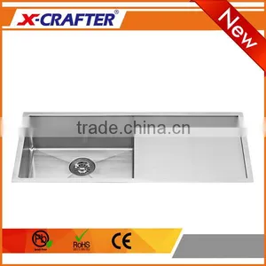 Durable Stainless Steel 304 Customized Holes Rectangular Single Bowl Undermount Kitchen Sink thumbnail-1