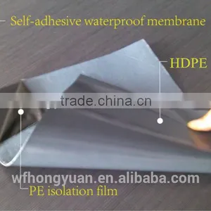 Self-adhesive Bitumen Waterproof Membrane / Valeron HDPE Film Waterproofing Membrane thumbnail-1