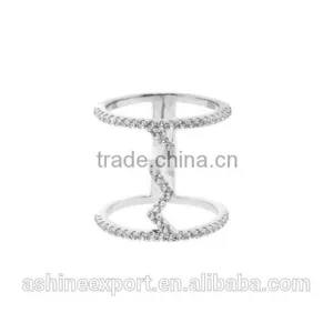 2015 China Wholesale Fashion Cage Rings Crystal Ring Silver &rose Gold& Ring- 4 Colors thumbnail-2