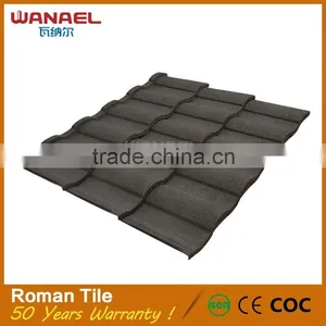 Excellent Fire Resistance Colored Stone Coated Metal Steel Roman Roof Sheets Tile thumbnail-1