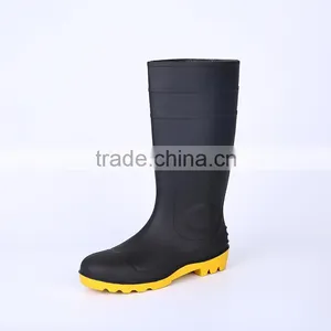 2016 Wholesale Waterproof Black Safety PVC Rain Boots With Steel Toe, Industrial Rain Boots thumbnail-5