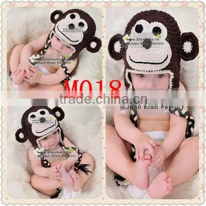 Efan Crochet Baby Hat Tuque Hand Knit Winter Earflap Infant Toddler Animal Monkey Caps Acrylic Beanie Minions thumbnail-1