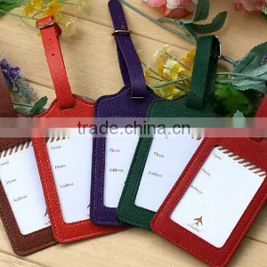 China Cheap Custom Leather Travel Luggage Tag,custom PU Leather Luggage Tag for Trip thumbnail-2