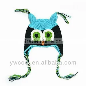 Baby Gift Wholesale Beautiful Kids Owl Hats for Warm Keeping Animal Design Crochet Hat thumbnail-1