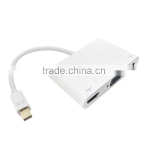 Mini Display Port 1.2 to HD MI /VGA and Audio 3 in 1 Adapter Support 4K*2K thumbnail-1
