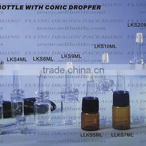 Glass Bottle With Conic Dropper, Amber Pharmaceutical Bottle, Medicine Bottle, Dropper Bottle thumbnail-1