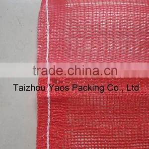 Red Perforated PP Leno Mesh Bag Plastic Plain Onions Bag Label Bag thumbnail-5