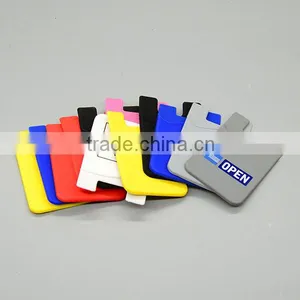 Adhesive 3M Stiker Silicone Smart Wallet Mobile Phone Card Holder for Men thumbnail-4