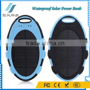 Magic Mirror Shaped Waterproof 5000mAh Solar Power Bank Black And Blue thumbnail-1