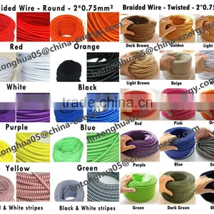 Round Twisted Braided Cable Cloth Covered Copper Wire Lighting thumbnail-3