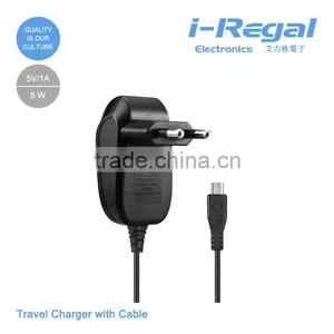 Hot Selling AC 110-240V 5V1A Travel Charger With Cable, With CE RoHS Approved for Iphone Ipad thumbnail-1