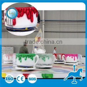 Outdoor Playground Machine Kids Games Tea Cup Ride!!! Amusement Park Ride Rotary Tea Cup Ride for Sale thumbnail-1