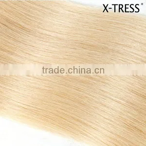 Best Quality Hot Sale 18inch Natural Indonisia Bleach Blond 613 Straight Same Russian Remy Hair Extension Machine Weave Sew thumbnail-4