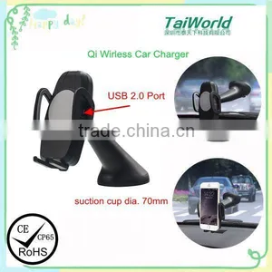 2016 Universal QI Wireless Car Charger Holder For Smartphones With Adjustable Mount And Suction Cup thumbnail-2