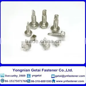 Self-drilling and Tapping Screws With Collar ,Hexagon Flange Head , HDG /Galvanized With Black /yellow Zinc Plated/blue White thumbnail-1
