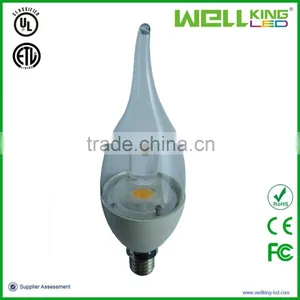 Candle Shape 3W 5W 360D COB Led Candle Light,E12 E26 Base Led Candle Bulb thumbnail-1