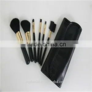 6pcs Black and Gold Mini Detangle Hair Brush Set Makeup Brush Set Black Factory thumbnail-1