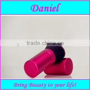 Pink Kabuki Brush With Retractable Brush Aluminum Cylinder Handle Pencil Aluminum Ferrule Synthetic Fibre thumbnail-1