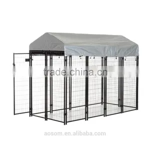 Pawhut 50" x 46" x 58"- 72" Steel Frame Outdoor Covered Dog Box Kennel thumbnail-3